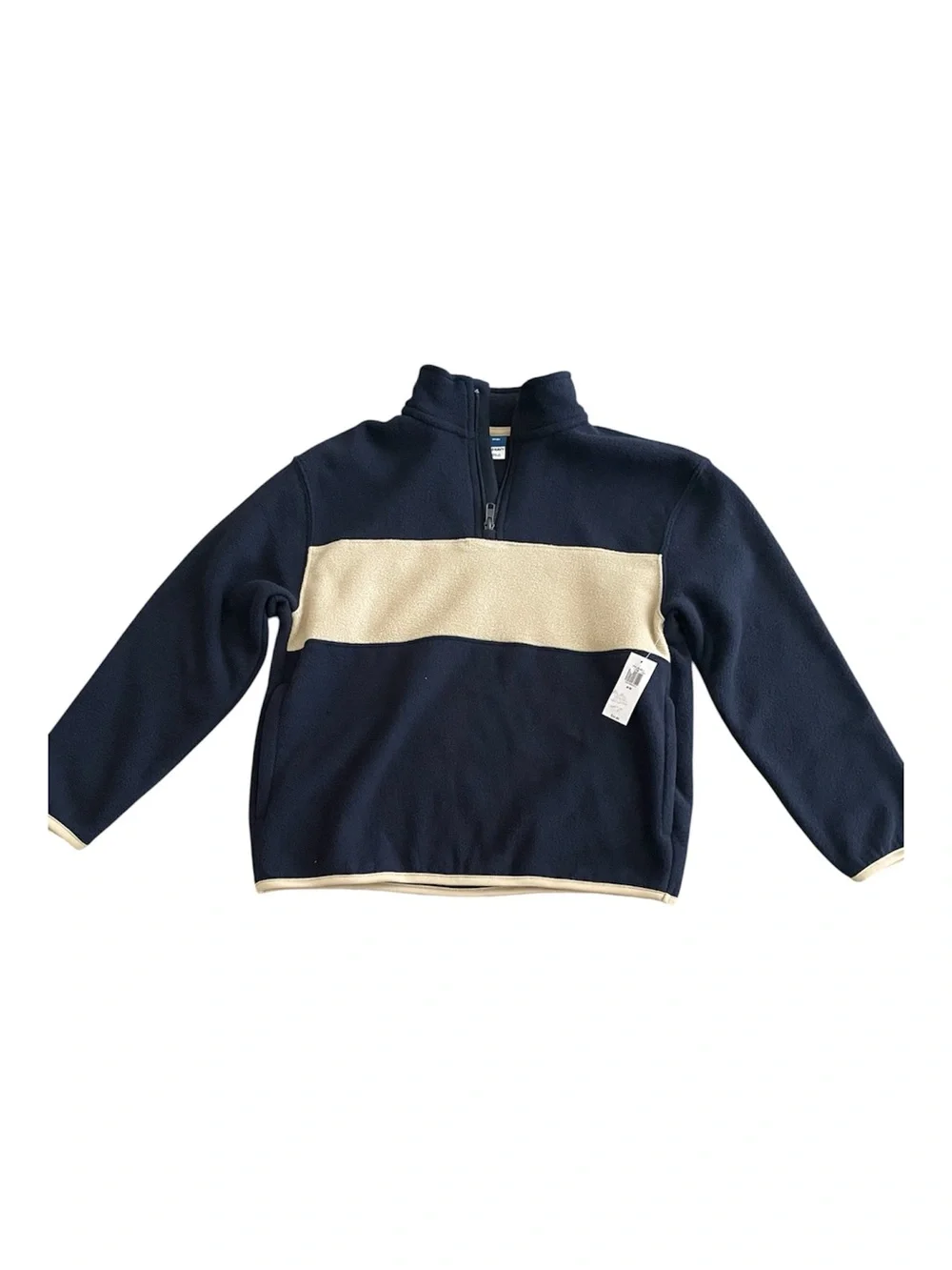 Old Navy Boys Navy Quarter-Zip Fleece Pullover